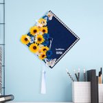 Personalized Class of 2026 Handmade Glitter Floral and Beads Grad Cap Decor with Text Gift for Graduates