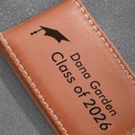 Personalized Graduation Cap Foldable PU Leather Magnetic Money Clip with 2 Texts Portable Accessories Graduation Gift for Graduates