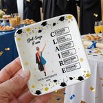 Personalized Cartoon Graduate Character Bible Name Ceramic Trinket Jewelry Dish with Year and School Name Graduation Gift for 2026 Graduates