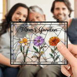 Personalized Birth Flower Sun Catcher Acrylic Ornament with Name  Window Decoration Mother's Day Birthday Gift for Mom Grandma