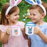 Personalised Cute Watercolor Rabbit 12 oz Enamel Mug with Name Eggs Hunting Party Easter Day Gift for Kids