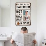 Personalized Funny This Is A Bathroom Retro Style Metal Sign with Photo Bathroom Wall Decor Birthday Housewarming Gift for Family Friends