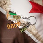 Personalized Class of 2026 Graduation Silhouettes Keychain with Tassel Gift for Graduates