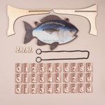 Personalized Fish Caught This Year Hanging Sign with Name Father's Day New Year Birthday Gift for Dad Grandpa Fisherman