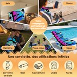 Serviette de plage à séchage rapide personnalisée avec nom - Style graffiti - Cadeau d'anniversaire pour les enfants et la famille