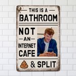 Personalized Funny This Is A Bathroom Retro Style Metal Sign with Photo Bathroom Wall Decor Birthday Housewarming Gift for Family Friends
