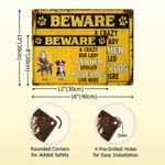 Personalized Paw Print Cartoon Character Dog Garden Tinplate Sign with Name Garden Decor Birthday Anniversary Gift for Pet Owner Lover