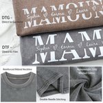 Personalized Text Design Soft 100% Cotton T-shirt  with 1-4 Names Daily Wear Mother's Day Birthday Gift for Woman Mom
