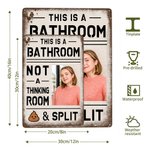 Personalized Funny This Is A Bathroom Retro Style Metal Sign with Photo Bathroom Wall Decor Birthday Housewarming Gift for Family Friends
