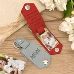 Personalized Multicolor Photo Leather Keychain with Engraved Title and Text Birthday Anniversary Gift for Family Friends Lover