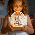 Personlig söt Daisy Animal Akryl nattlampa med namn och träbas rumsinredning Födelsedag Mors dag present till mamma Baby