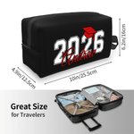 Personalized Graduation Hat Large Capacity Toiletry Bag with Year and Colourful Name Travel Accessories Class of 2026 Gift for Men