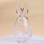 Bocal de verre personnalisé avec nom pour les oreilles du lapin de Pâques Décoration de bureau Cadeau de fête de Pâques pour les enfants