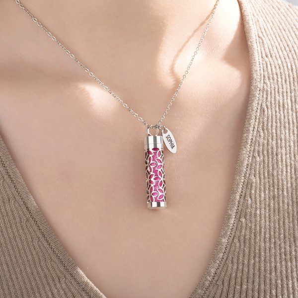 Collana diffusore di profumo personalizzata con nome, da indossare tutti i giorni, regalo di compleanno e anniversario per le donne.