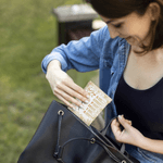 Personalized God Says I Am Birth Flower PU Leather Rosary Pouch with Name Daily Storage Mother's Day Gift for Christian Mother