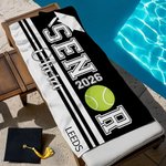 Serviette de plage surdimensionnée à séchage rapide avec nom de l'école et année Cadeau de fin d'études pour diplômés