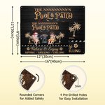 Personalized Cartoon Character Clip Art Horizontal Metal Sign with Text and Name Swimming Pool Decor Birthday Gift for Couples