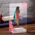 Graduación Personalizada Chica Chico Placa Acrílica Recuerdo Floral con Nombre Texto y Clase de 2026 Regalo para Graduados Mayores