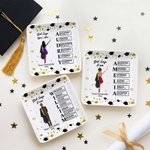 Personalized Cartoon Graduate Character Bible Name Ceramic Trinket Jewelry Dish with Year and School Name Graduation Gift for 2026 Graduates