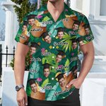 Personalized Graduation Cap Face Photo Hawaiian Shirt with Name and Year Graduation Party Summer Vacation Beach Party Gift for Man