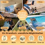 Personalisiertes Strandtuch mit Cartoon-Meerjungfrau-Design | mit Namen | schnelltrocknend | Sommerausflug Geburtstag Geschenk für Mädchen