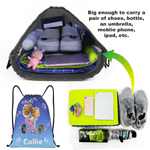 Personalized Cartoon Fitness Girl Gradient Drawstring Bag with Name Daily Use Sport Event Gift for Gym Girls