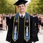 Personalised Multicolour Glitter Photo Graduation Sash with Name and Year Graduation Gift for Class of 2026 Graduates