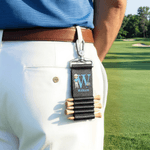 Personalized Cartoon Character Initial PU Leather Golf Tee Holder Bag Tag with Name and 5 Pcs Bamboo Tees Game Day Birthday Gift for Golf Players