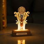 Personalized Graduation LED Night Light with Wood Base Souvenir Ornament Gift for College or High School Graduates
