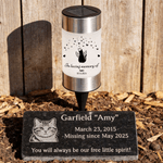 Personalised Angel Wing Character Pet Silhouette Solar Garden Light with Name and Year Garden Decor Memorial Sympathy Gift for Family Pet Owner