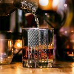 Personalized Vintage American Flag Design 10 oz Rock Whiskey Glass with 1-6 Names Father's Day Birthday Gift for Men Whiskey Lovers