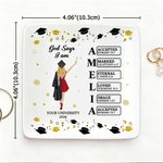 Personalized Cartoon Graduate Character Bible Name Ceramic Trinket Jewelry Dish with Year and School Name Graduation Gift for 2026 Graduates