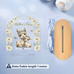 Personlig söt Daisy Animal Akryl nattlampa med namn och träbas rumsinredning Födelsedag Mors dag present till mamma Baby