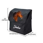 Personalized Horse Photo Waterproof Large Capacity Hanging Horse Blanket Bag with Name Equestrian Birthday Gift for Horse Lovers