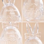 Bocal de verre personnalisé avec nom pour les oreilles du lapin de Pâques Décoration de bureau Cadeau de fête de Pâques pour les enfants