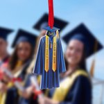 Personalized Graduation Gown Shape Ribbon Acrylic Ornament with Name and Text Christmas Tree Decor Class Of 2026 Graduation Gift for Graduates