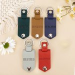 Personalized Multicolor Photo Leather Keychain with Engraved Title and Text Birthday Anniversary Gift for Family Friends Lover
