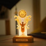 Personalized Graduation LED Night Light with Wood Base Souvenir Ornament Gift for College or High School Graduates