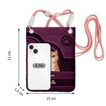 Personalisierte Handytasche zum Umhängen im Vintage-Stil mit 1-4 Cartoon Katzen Pfotenabdruck Namen für Alltag Geburtstag Geschenk für Tierliebhaber