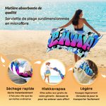 Serviette de plage à séchage rapide personnalisée avec nom - Style graffiti - Cadeau d'anniversaire pour les enfants et la famille