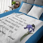 Gepersonaliseerde Afstudeercap Geboortebloem Bijbelvers Zacht Deken met Naam en Jaar Religieuze Dag Verjaardag Afstudeercadeau voor Afgestudeerde