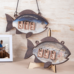 Personalized Fish Caught This Year Hanging Sign with Name Father's Day New Year Birthday Gift for Dad Grandpa Fisherman