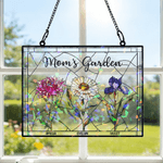 Personalized Birth Flower Sun Catcher Acrylic Ornament with Name  Window Decoration Mother's Day Birthday Gift for Mom Grandma