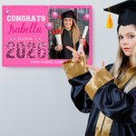 Photo de fin d'études personnalisée sur toile avec paillettes, sans cadre, avec nom Cadeau de fin d'études pour la classe 2026