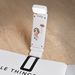 Personalized Cartoon Character LED Rechargeable Light Clip with Name and Birth Flower Reading Accessories Birthday Gift for Book Lovers Friends
