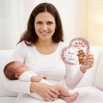 Personalized Cute Parent-Child Animal Heart Acrylic Plaque with Name and Year Home Decor Mother's Day Birthday Gift for New Mom