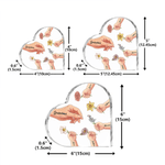 Personalized Birth Flower 1-6 Hands Mom Grandmom Acrylic Heart Plaque with Names Home Decor Birthday Gift for Mother Grandmother