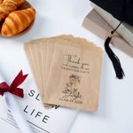 Personalisierte niedliche Grad Cap Teddybär Food-Grade Papier behandeln Taschen Satz von 20 Party Favors Graduierung Geschenk für die Klasse von 2026 Absolventen