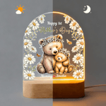 Personlig söt Daisy Animal Akryl nattlampa med namn och träbas rumsinredning Födelsedag Mors dag present till mamma Baby