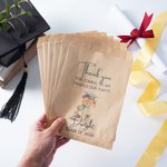Personalisierte niedliche Grad Cap Teddybär Food-Grade Papier behandeln Taschen Satz von 20 Party Favors Graduierung Geschenk für die Klasse von 2026 Absolventen